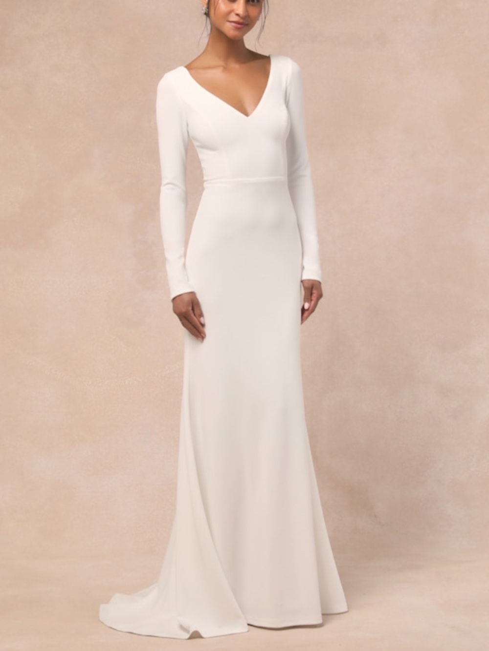 Lulus Feeling Of Forever White Long Sleeve Mermaid Maxi Dress - Size XS
